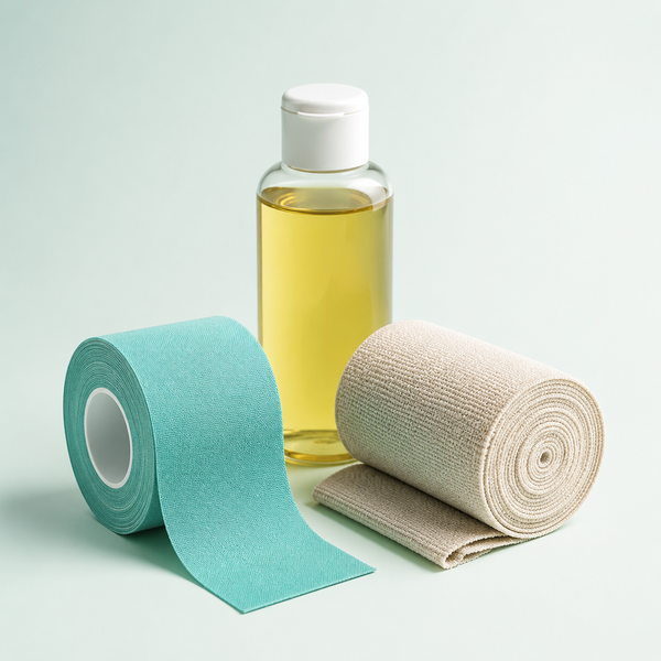 Tape, massage- en<br>verband artikelen