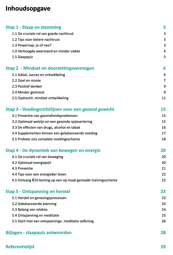 E-learning 'een gezonde leefstijl in 5 stappen'