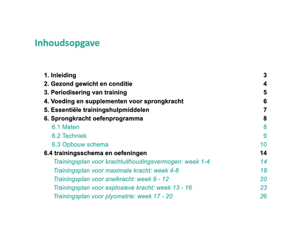 Sprongkrachtprogramma 'spring hoger in 20 weken'