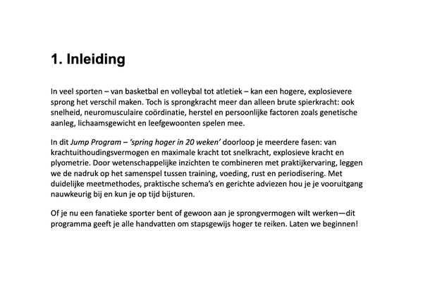 Sprongkrachtprogramma 'spring hoger in 20 weken'